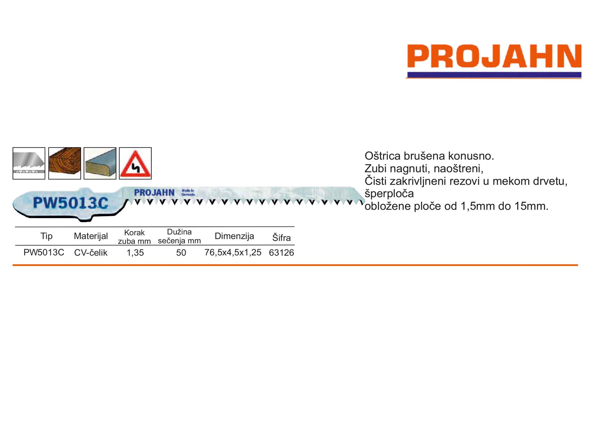 Listovi ubodne testere drvo/plastika