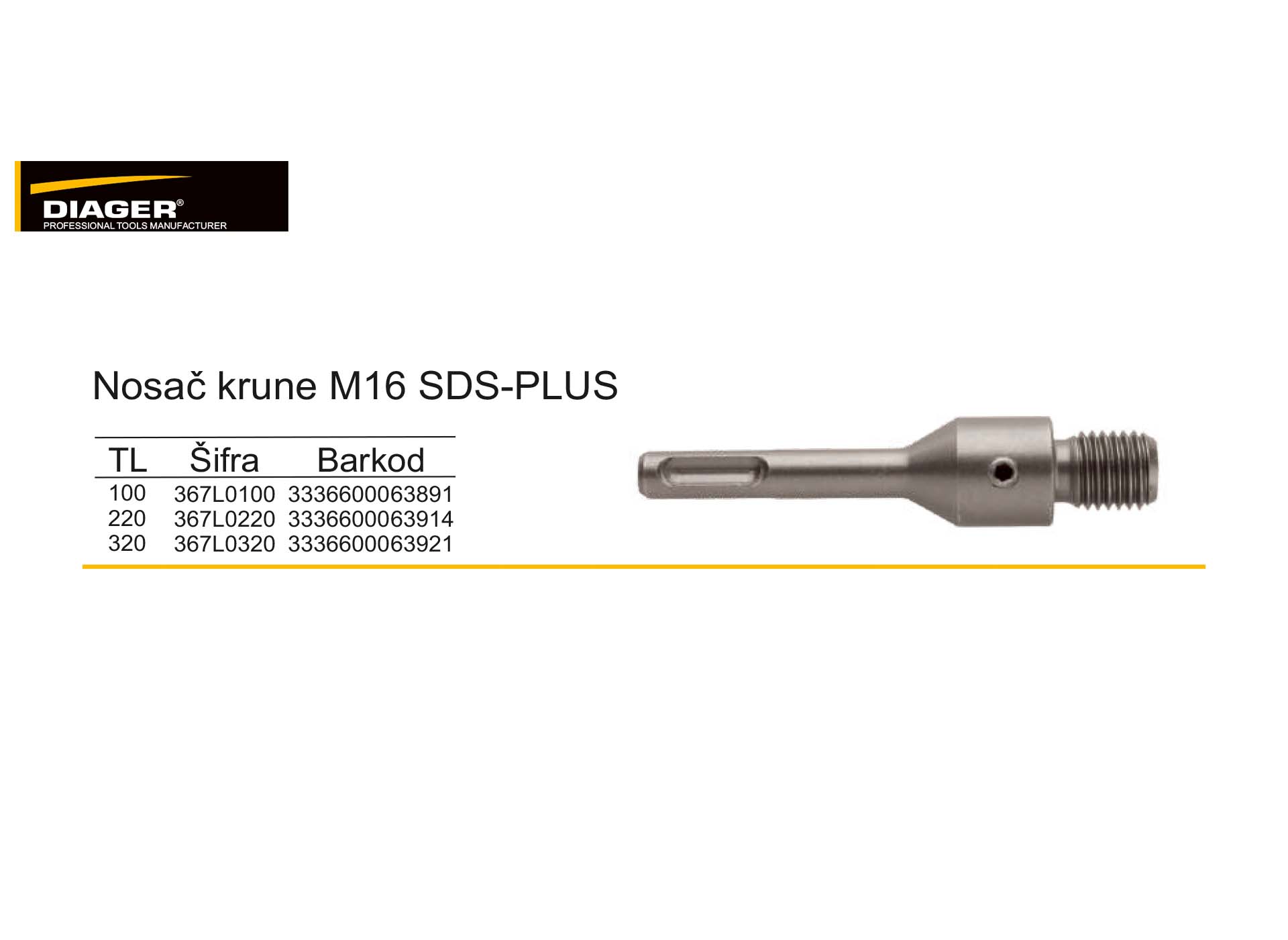 Nosač krune M16 SDS-PLUS
