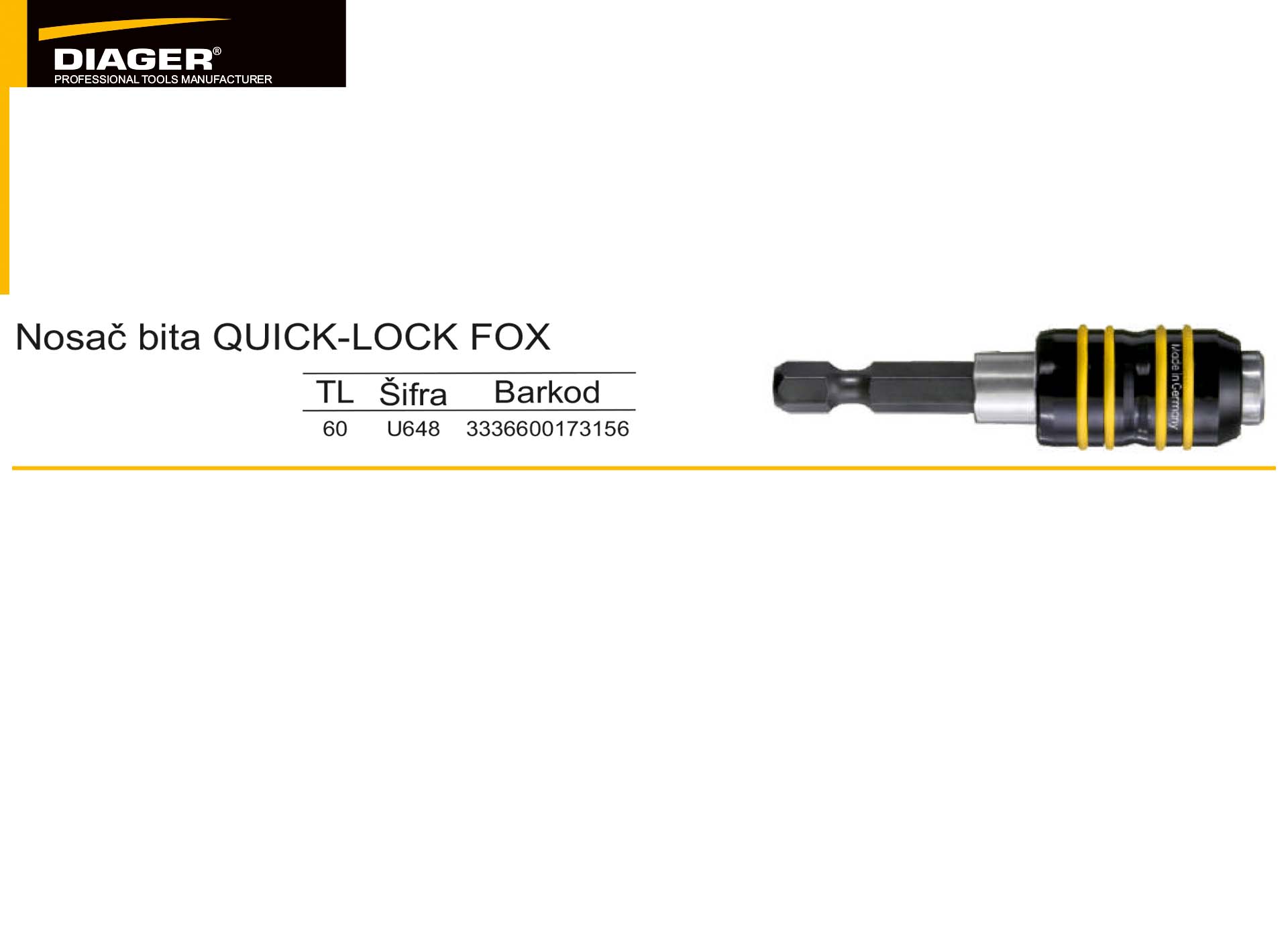 Nosač bita QUICK-LOCK FOX