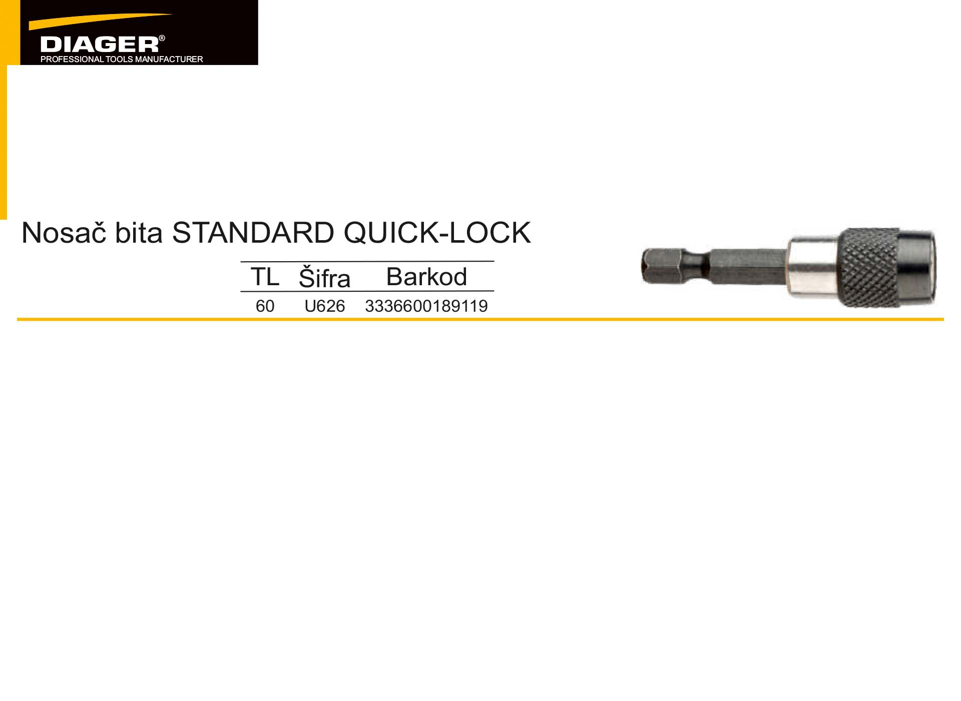 Nosač bita STANDARD QUICK-LOCK 