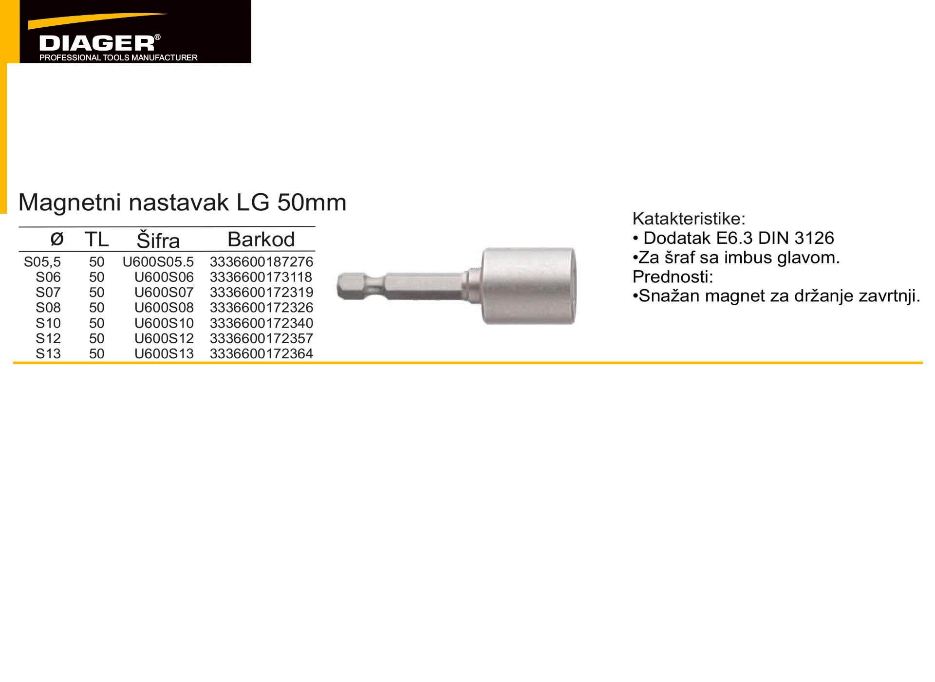 Magnetni nastavak LG 50mm