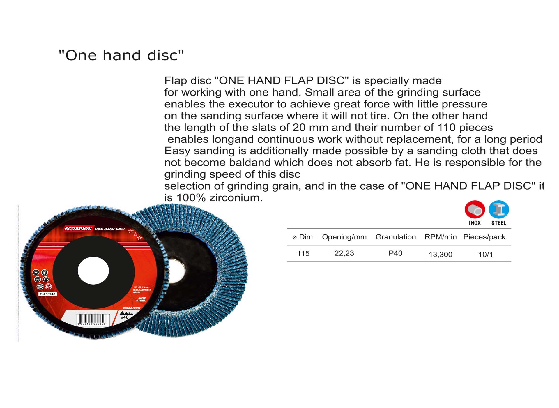 One hand disc