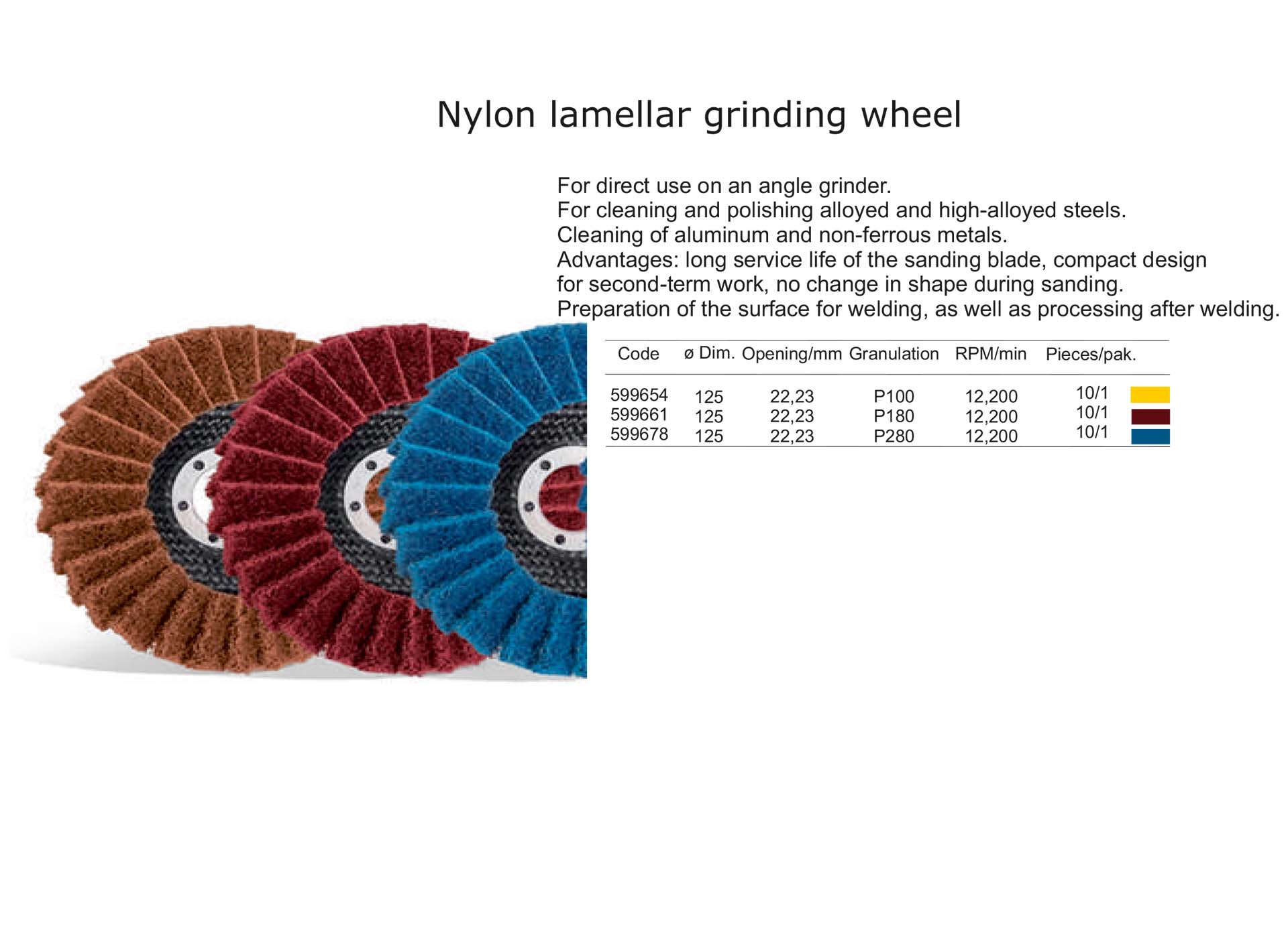 Nylon lamellar grinding wheel
