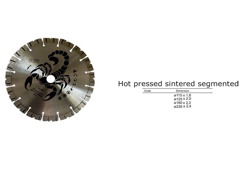 Hot pressed sintered segmented