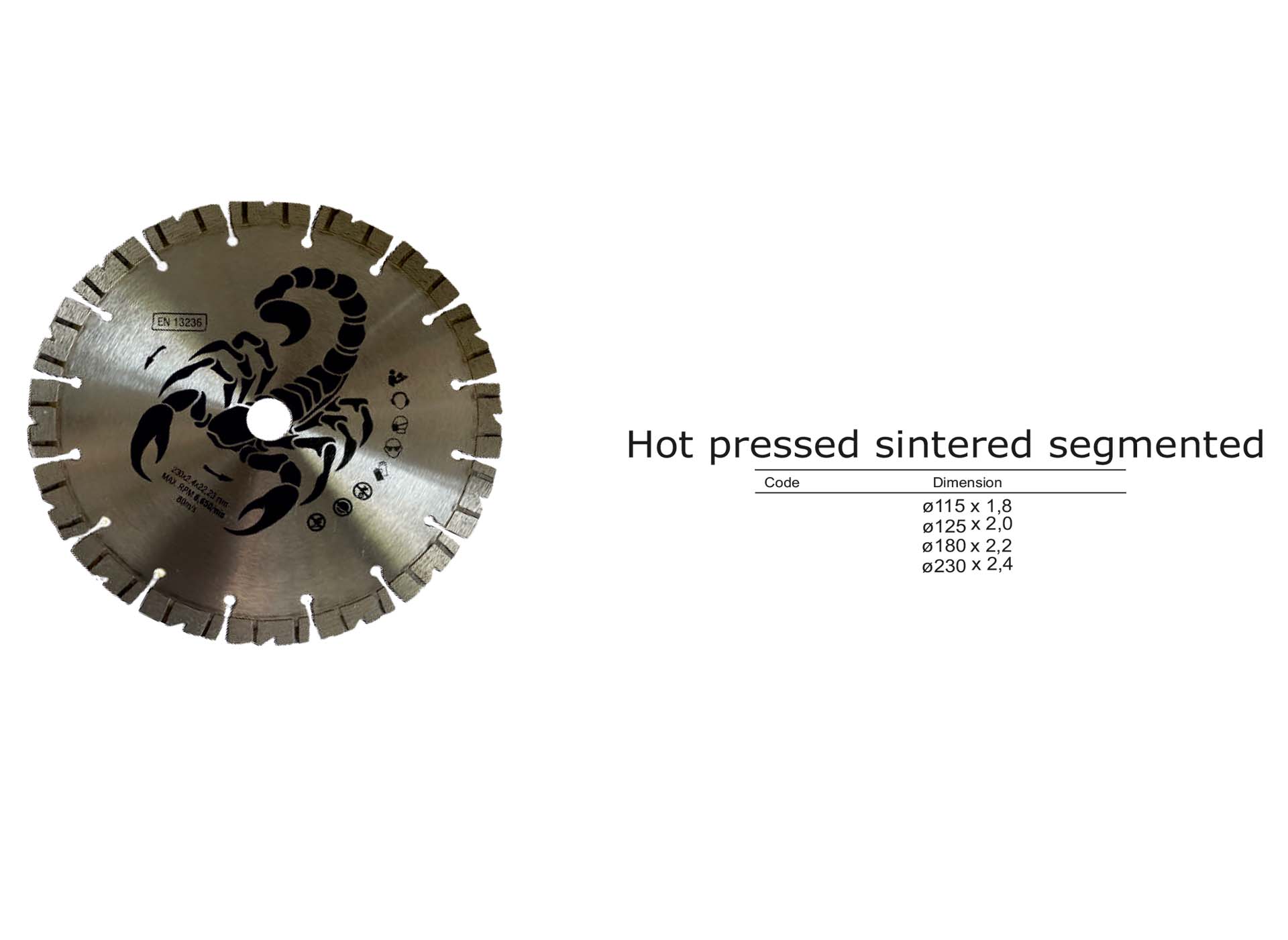 Hot pressed sintered segmented