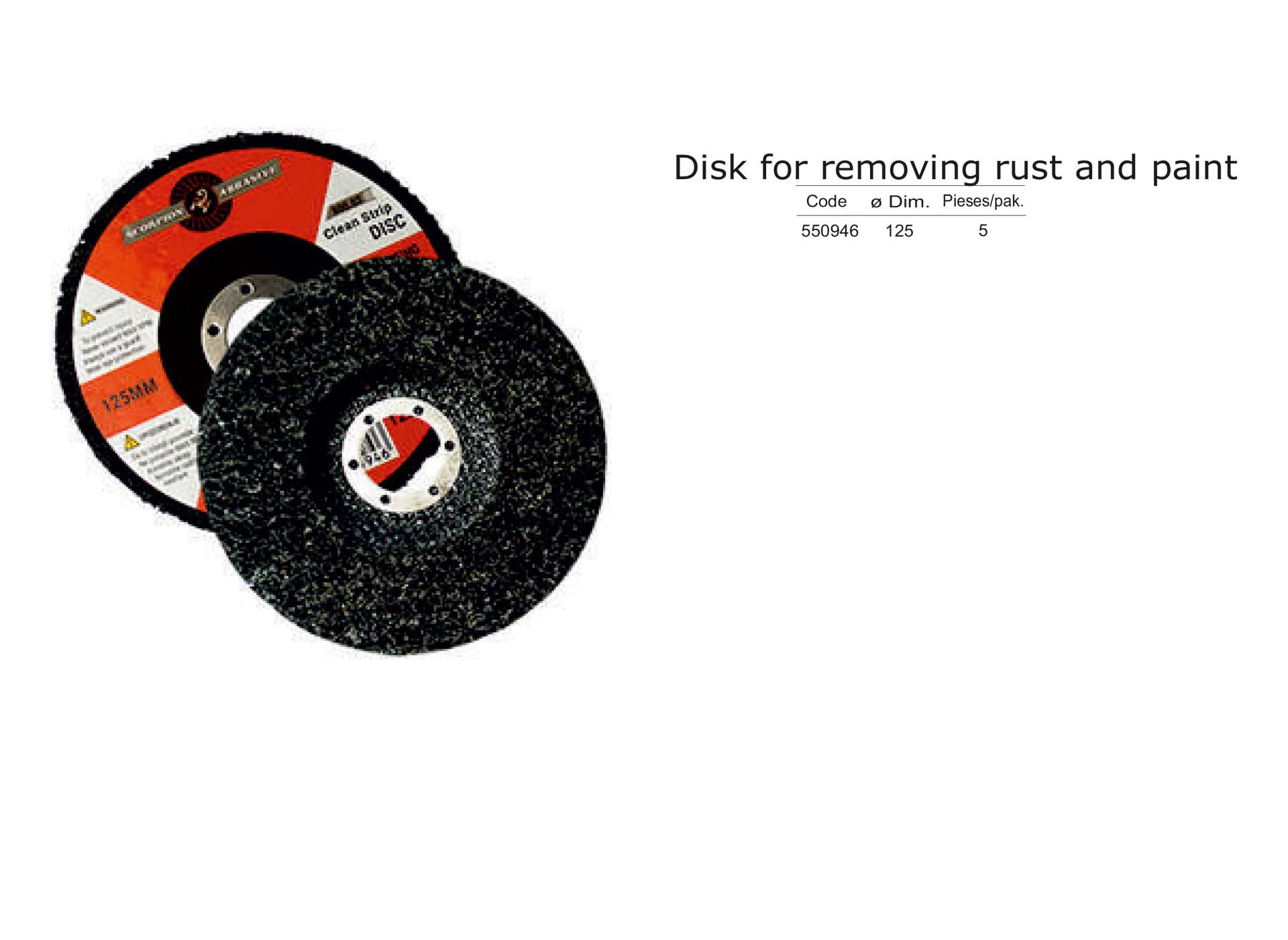 Disk for removing rust and paint
