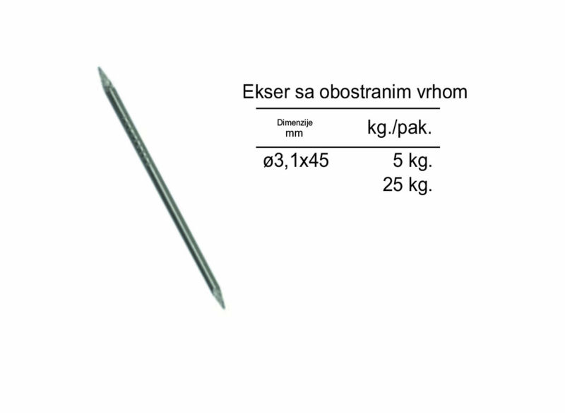 Ekser sa obostranim vrhom