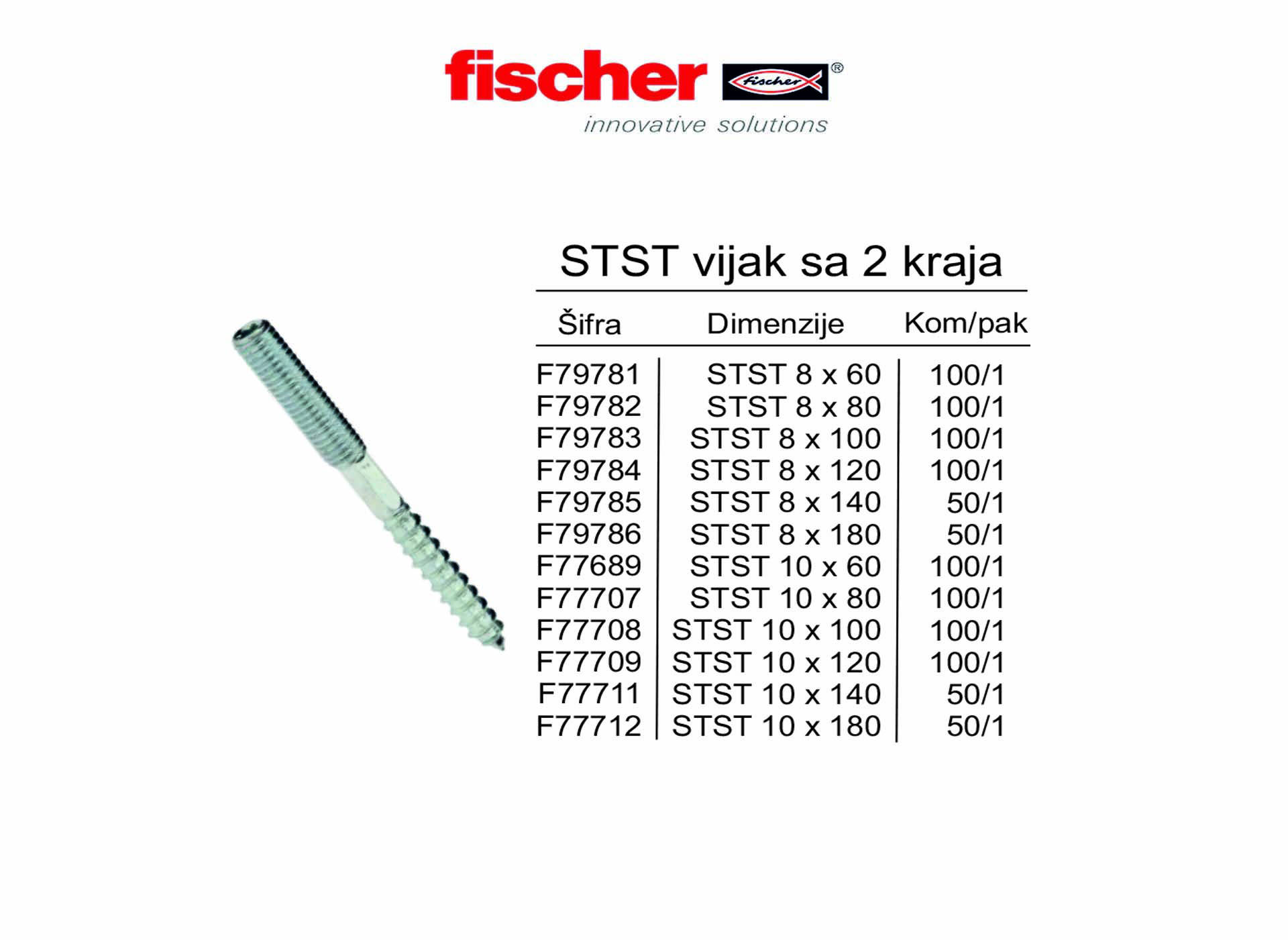 STST vijak sa 2 kraja