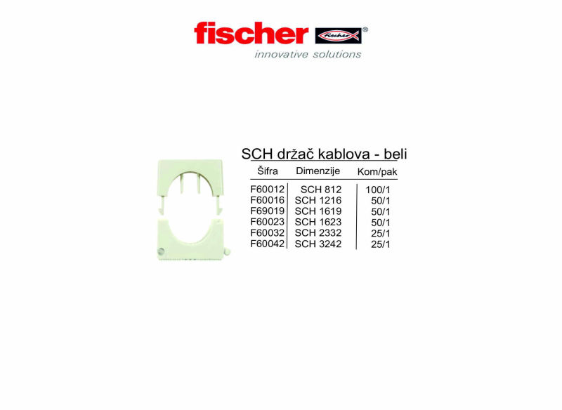 SCH drŽač kablova - beli