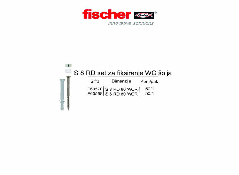 S 8 RD set za fiksiranje WC šolja