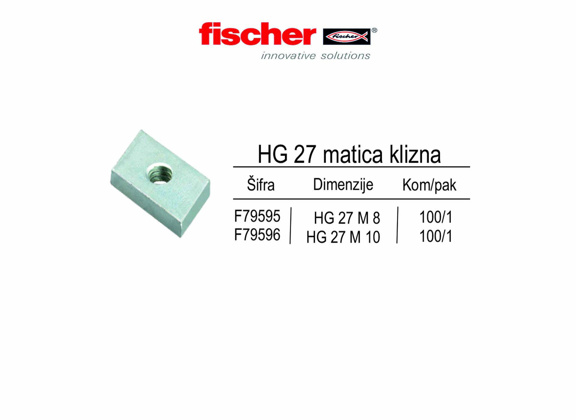 HG 27 matica klizna