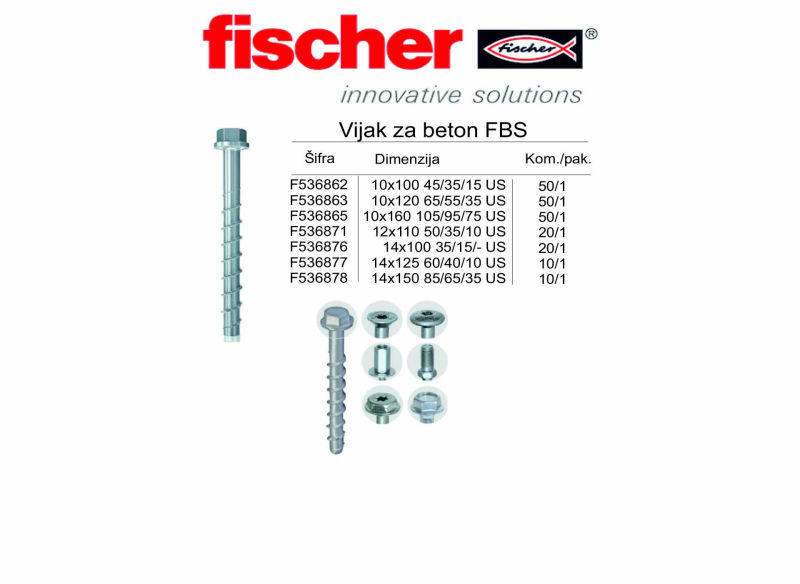 Vijak za beton FBS