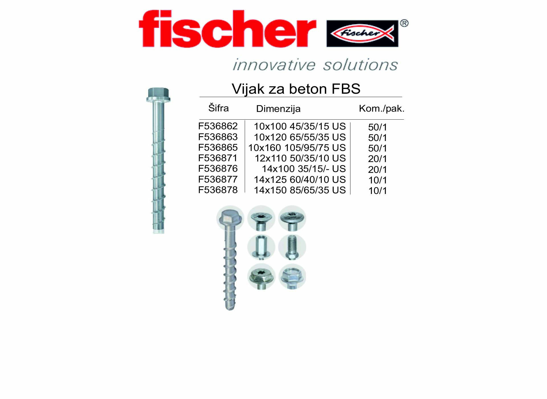Vijak za beton FBS
