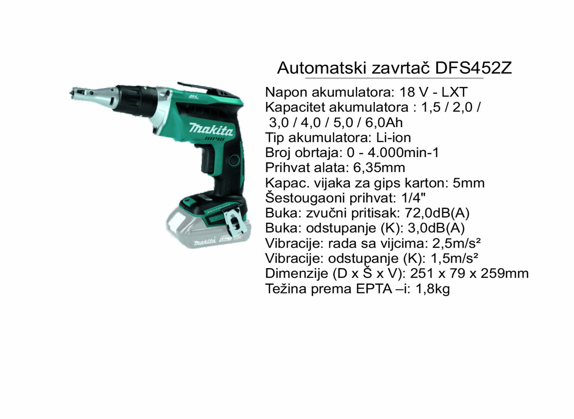 Automatski zavrtač DFS452Z