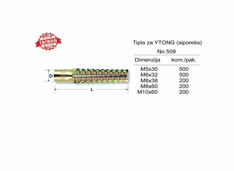  Tipla za YTONG - siporeks No 509