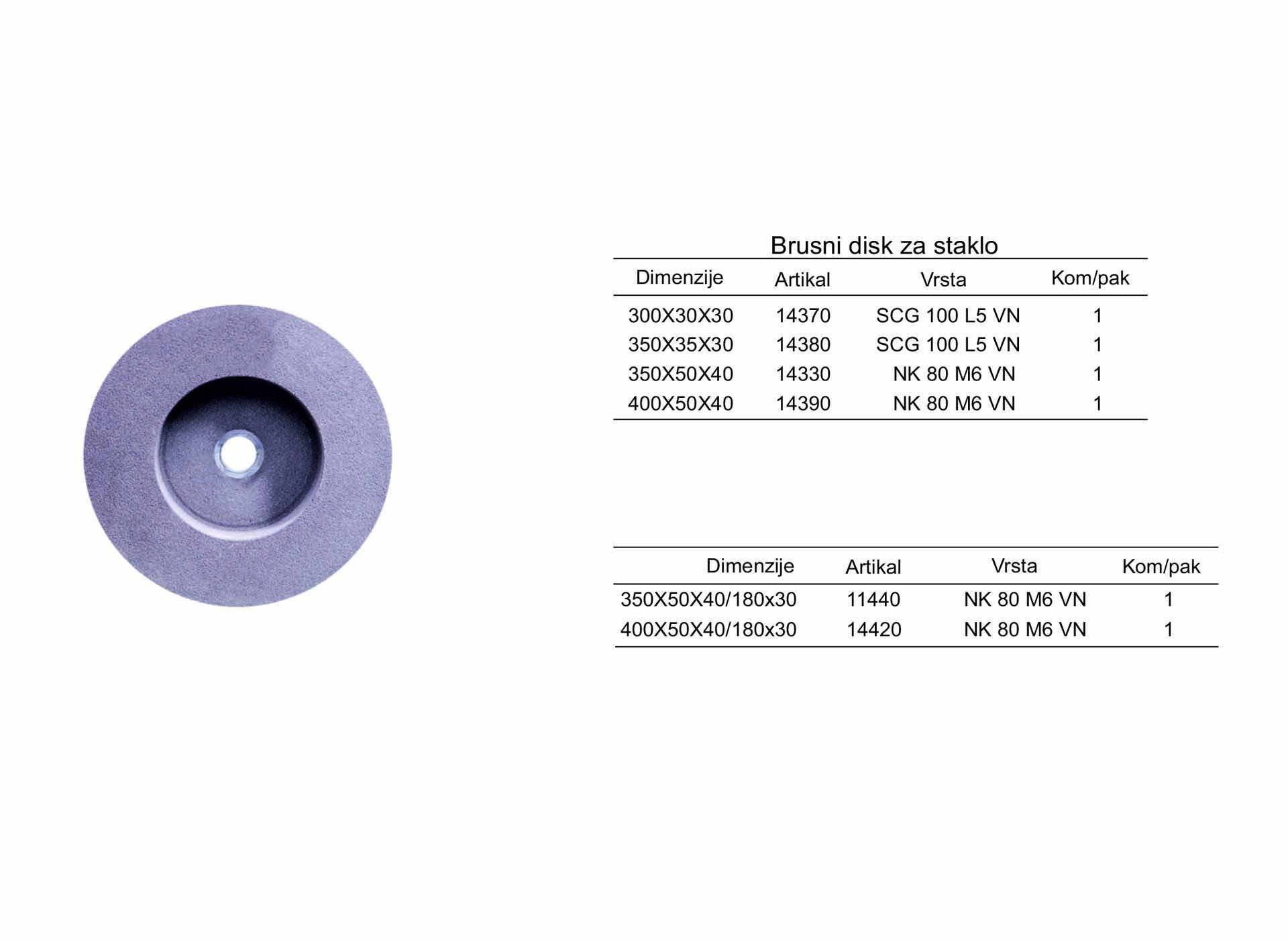 Brusni disk za staklo