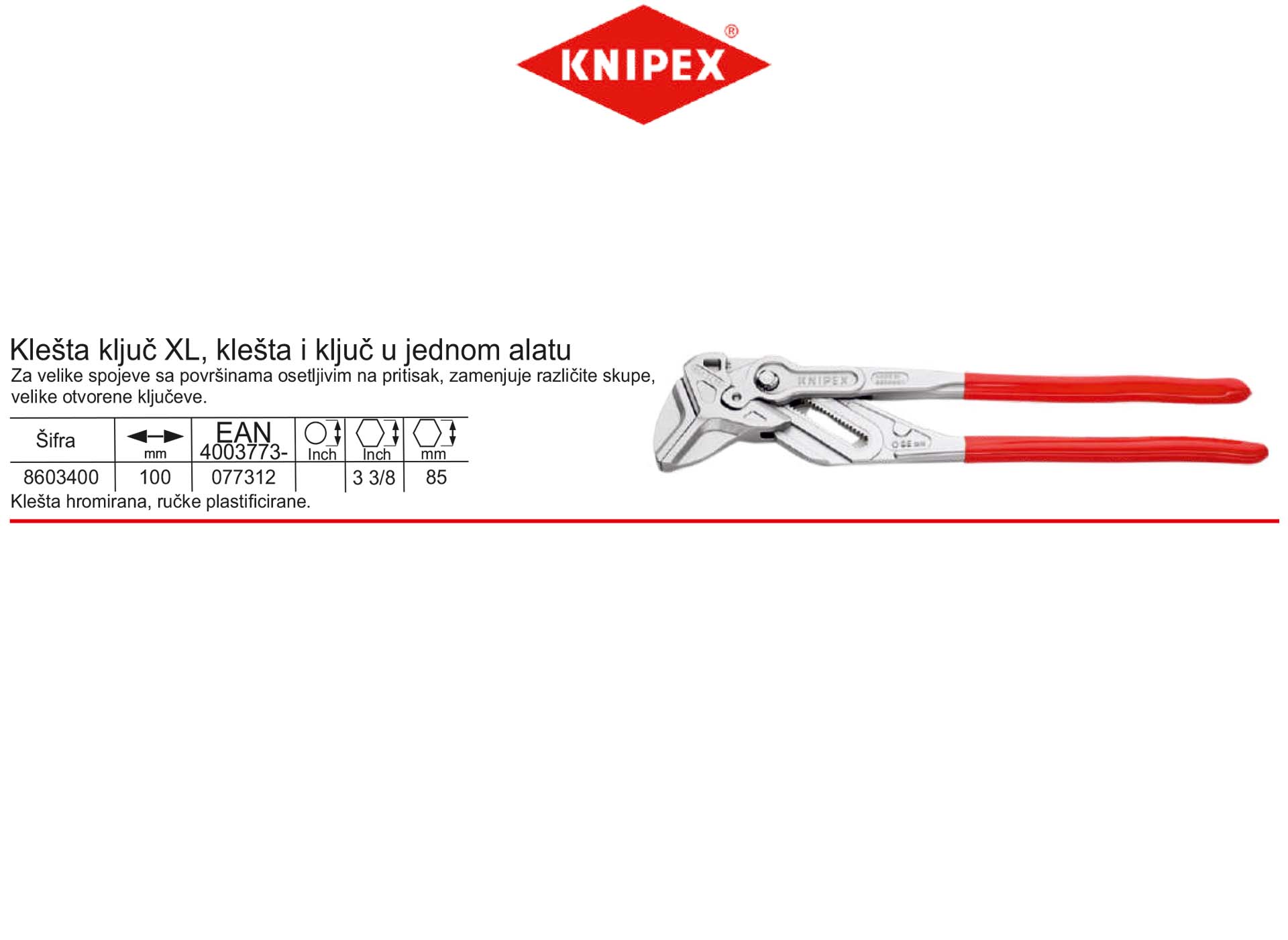 Klešta ključ XL, klešta i ključ u jednom alatu