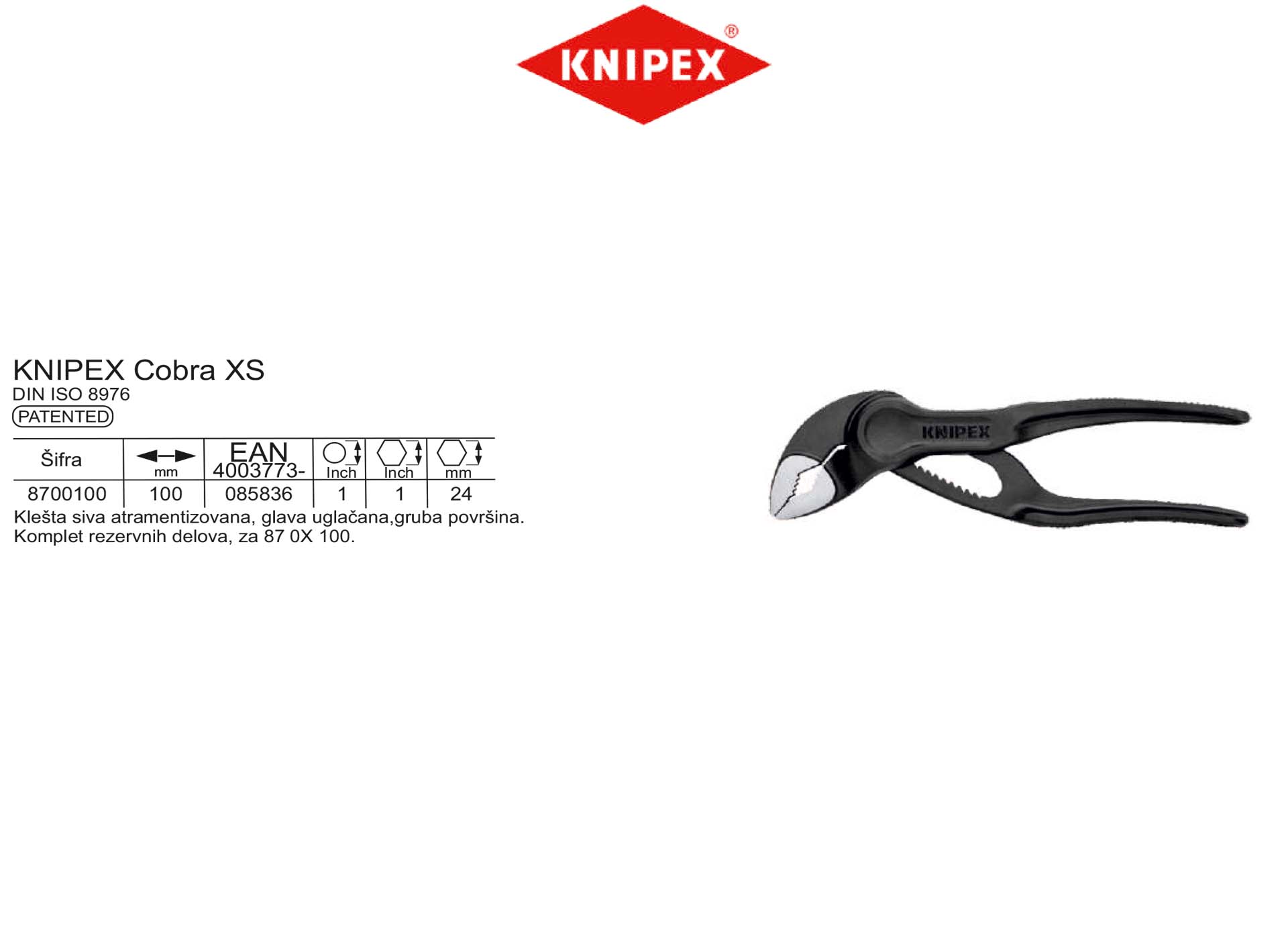 KNIPEX Cobra XS