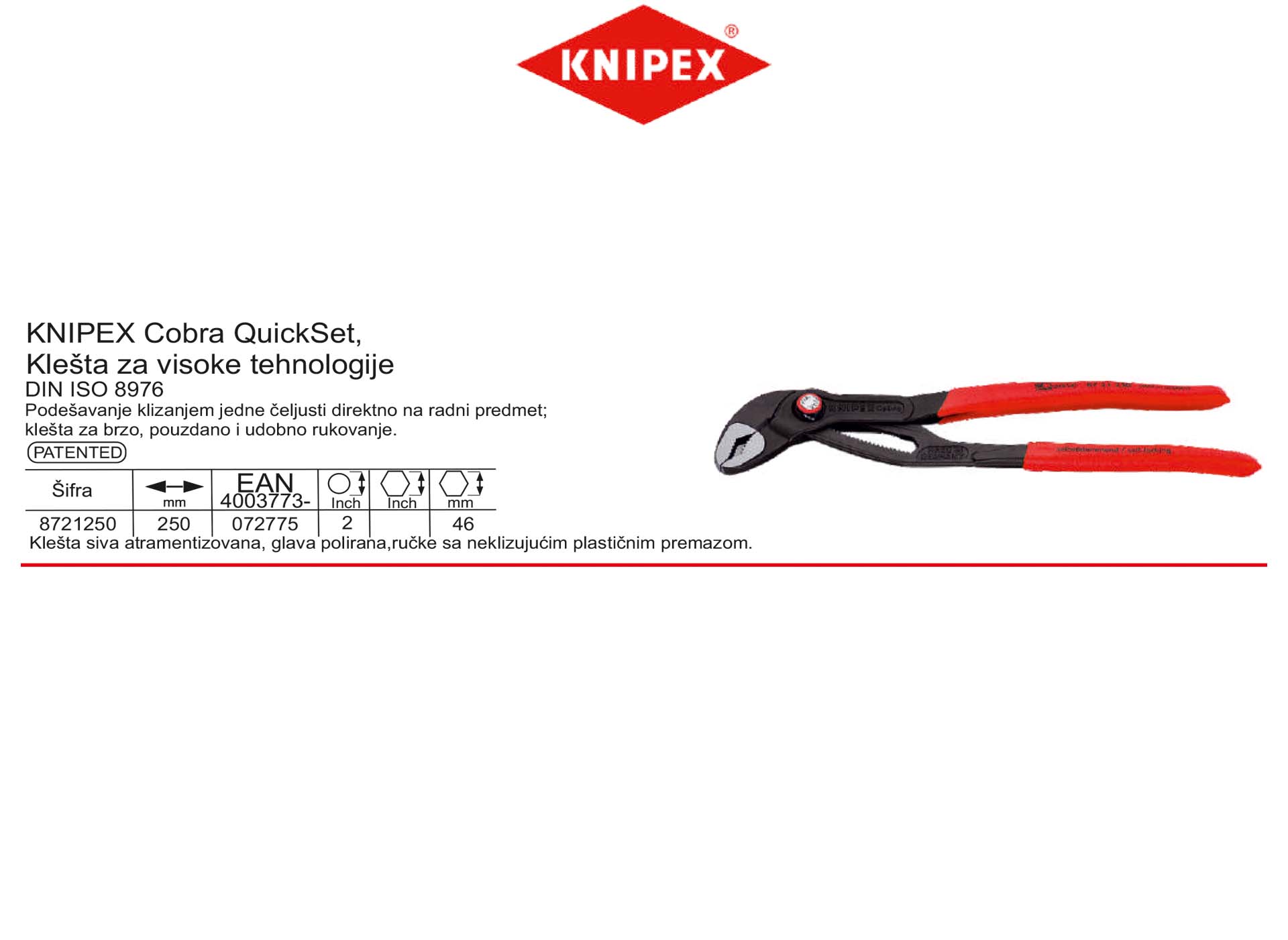 KNIPEX Cobra QuickSet