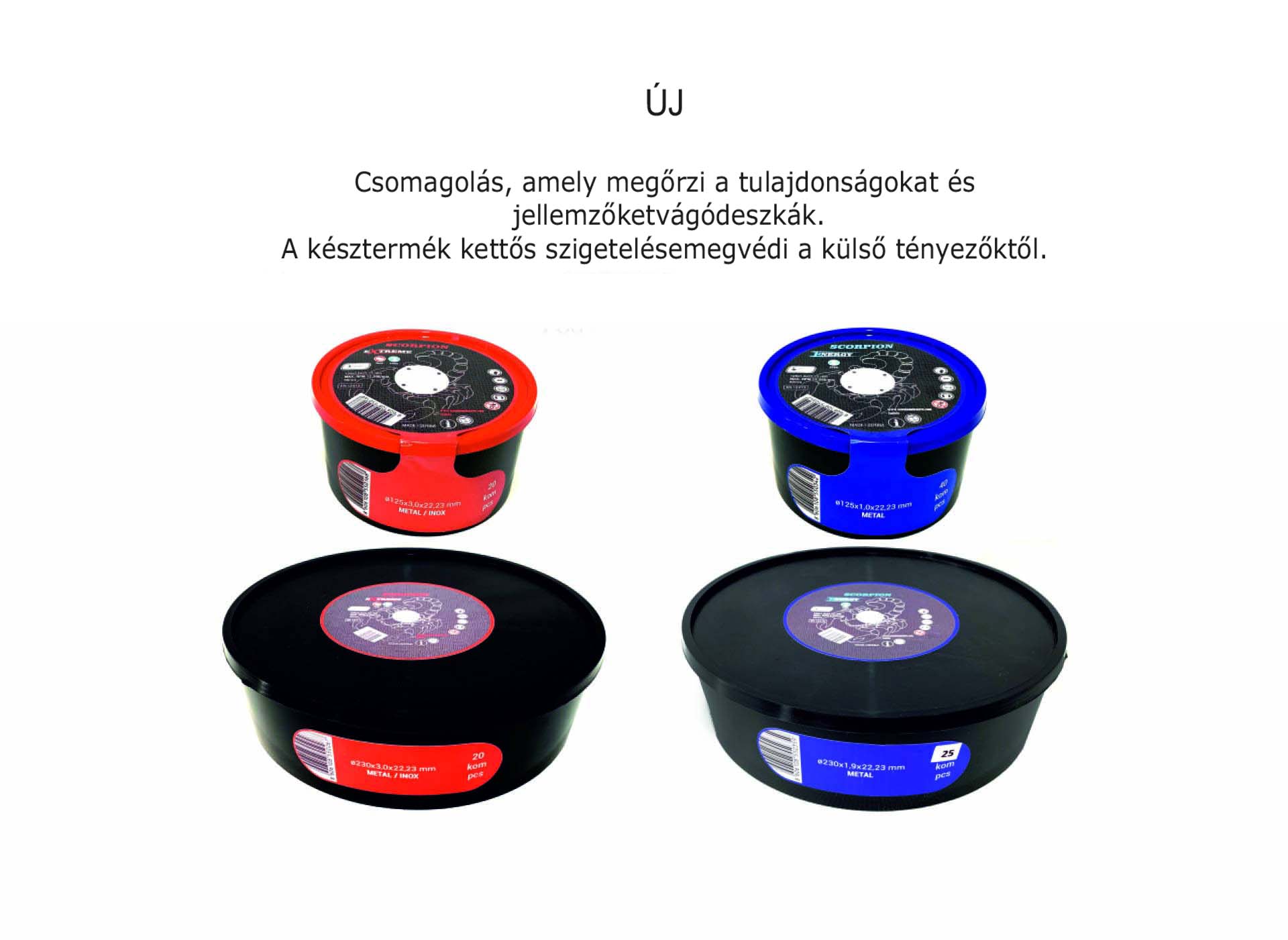 Vágókorongok csomagolása