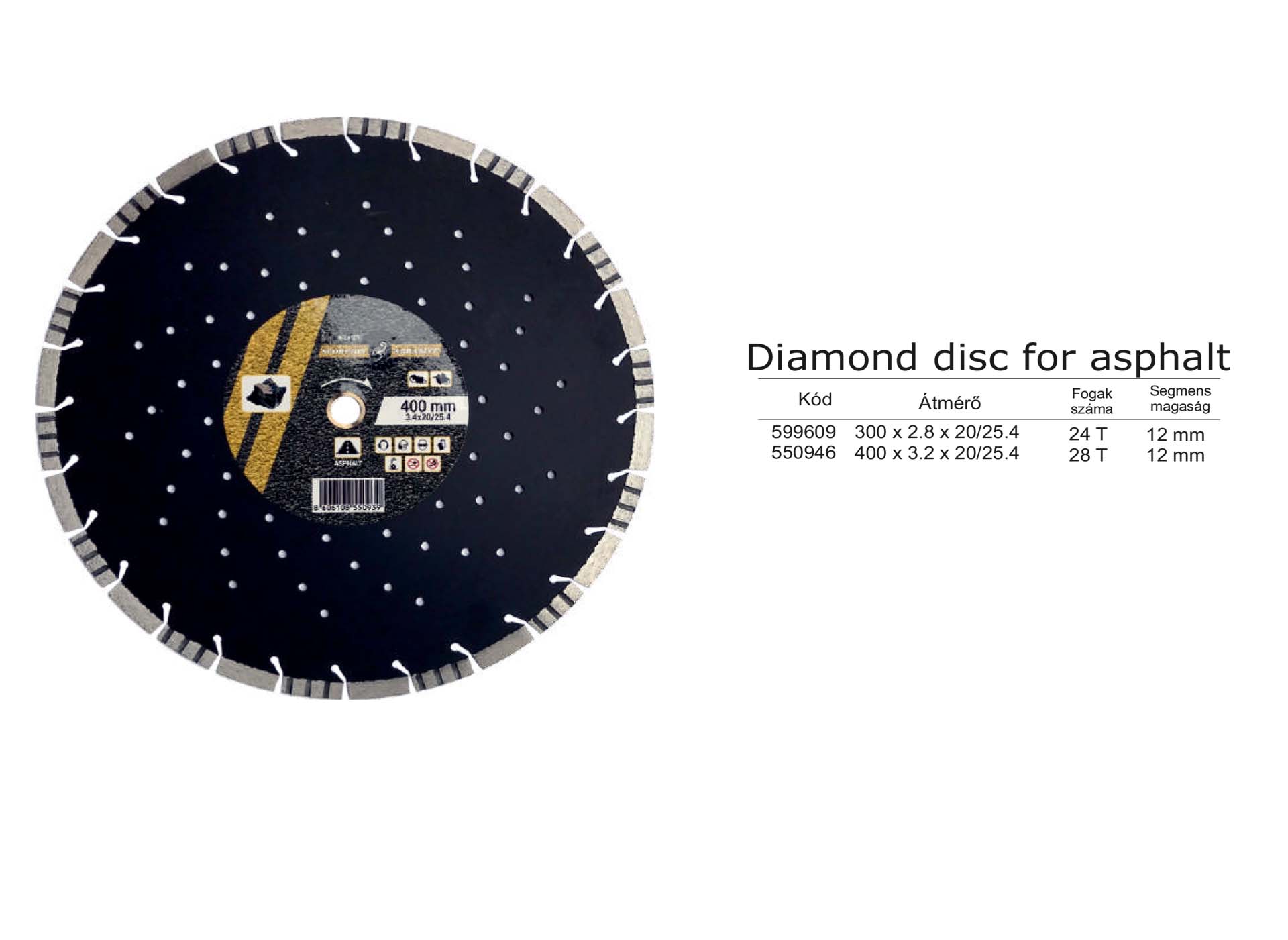 Diamond disc for asphalt