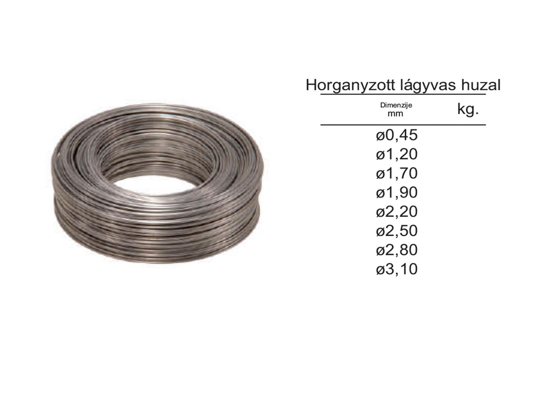Horganyzott lágyvas huzal