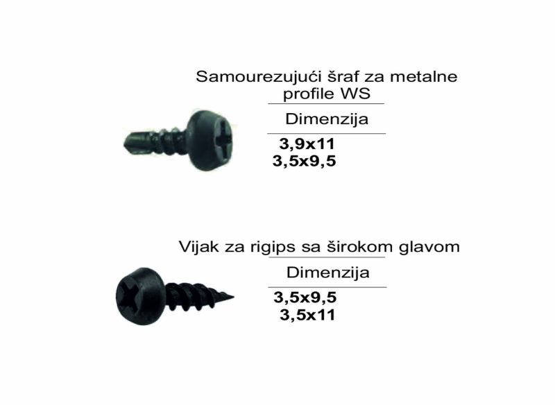 Samourezujući šraf za metalne profile WS