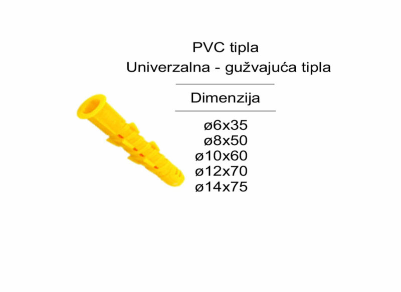 PVC tipla - Univerzalna - gužvajuća tipla