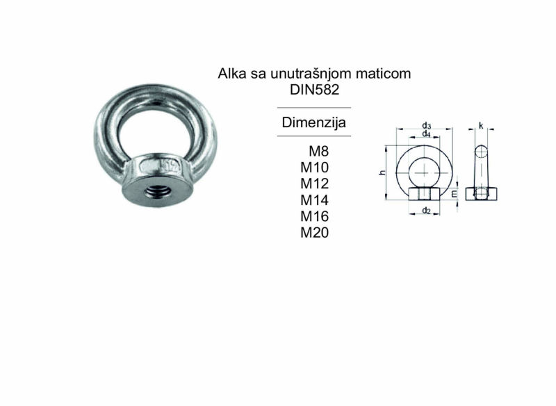 Alka sa unutrašnjom maticom DIN582
