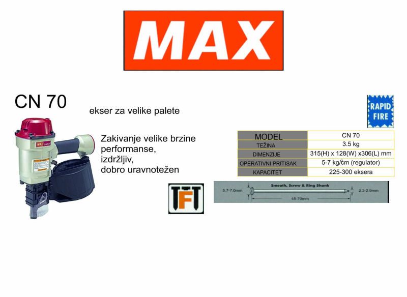 CN 70 ekser za velike palete