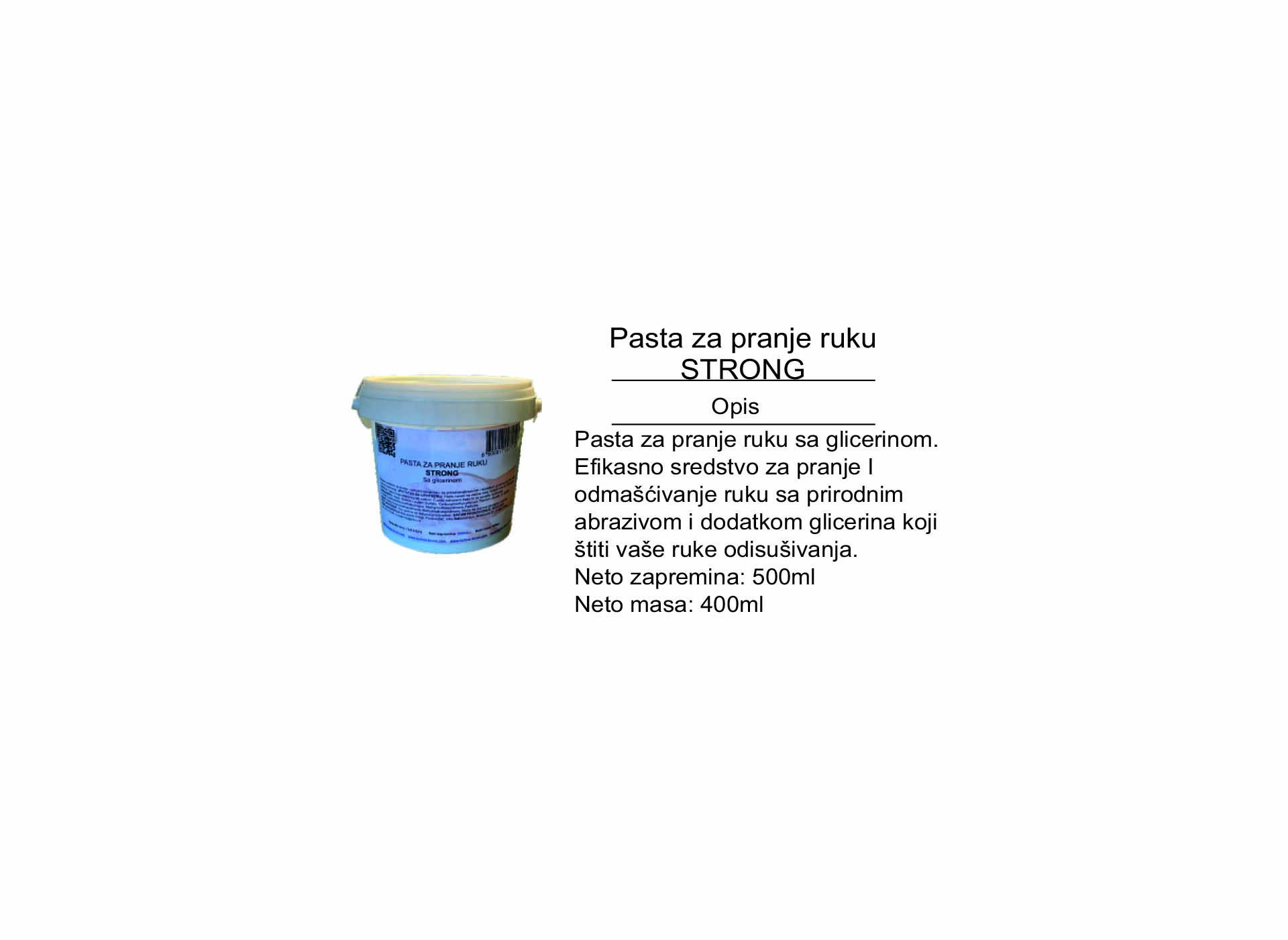Pasta za pranje ruku STRONG