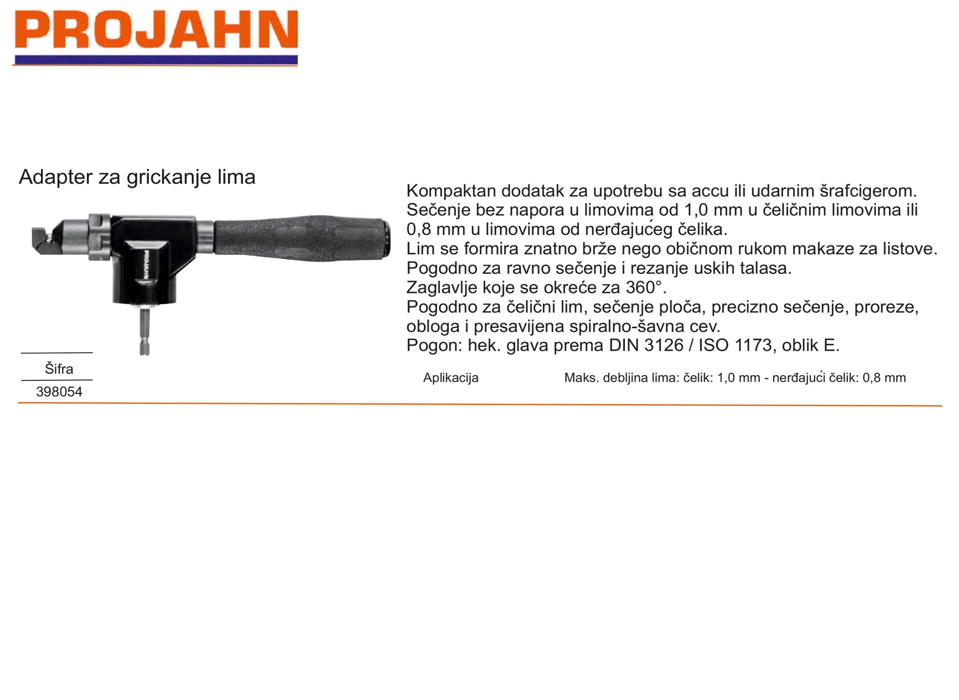 Adapter za grickanje lima