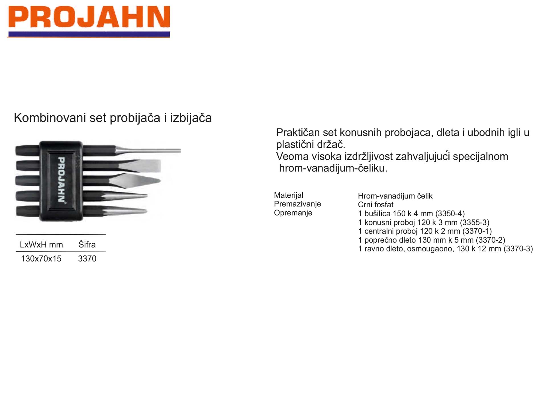Kombinovani set probijača i izbijača