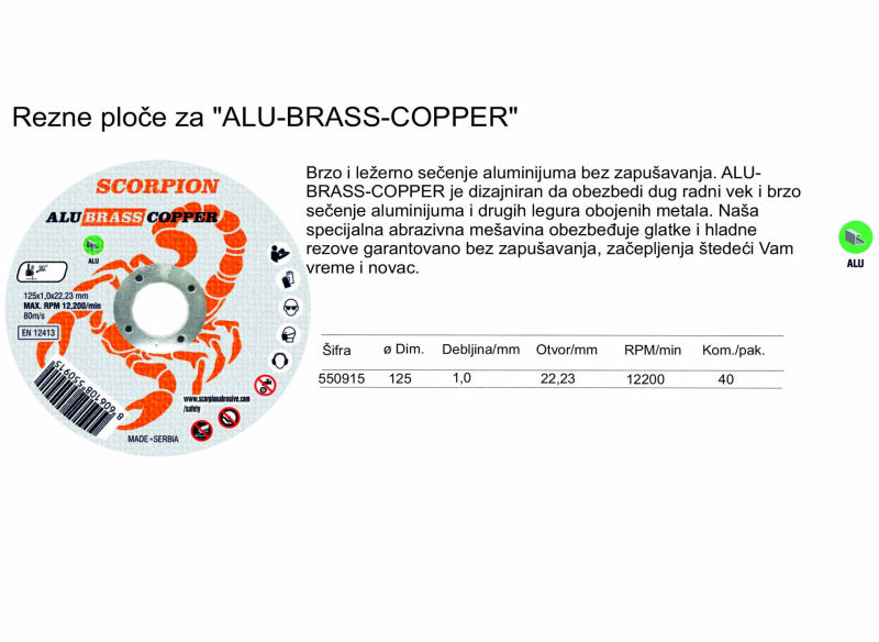 Rezne ploče za ALU-BRASS-COPPER
