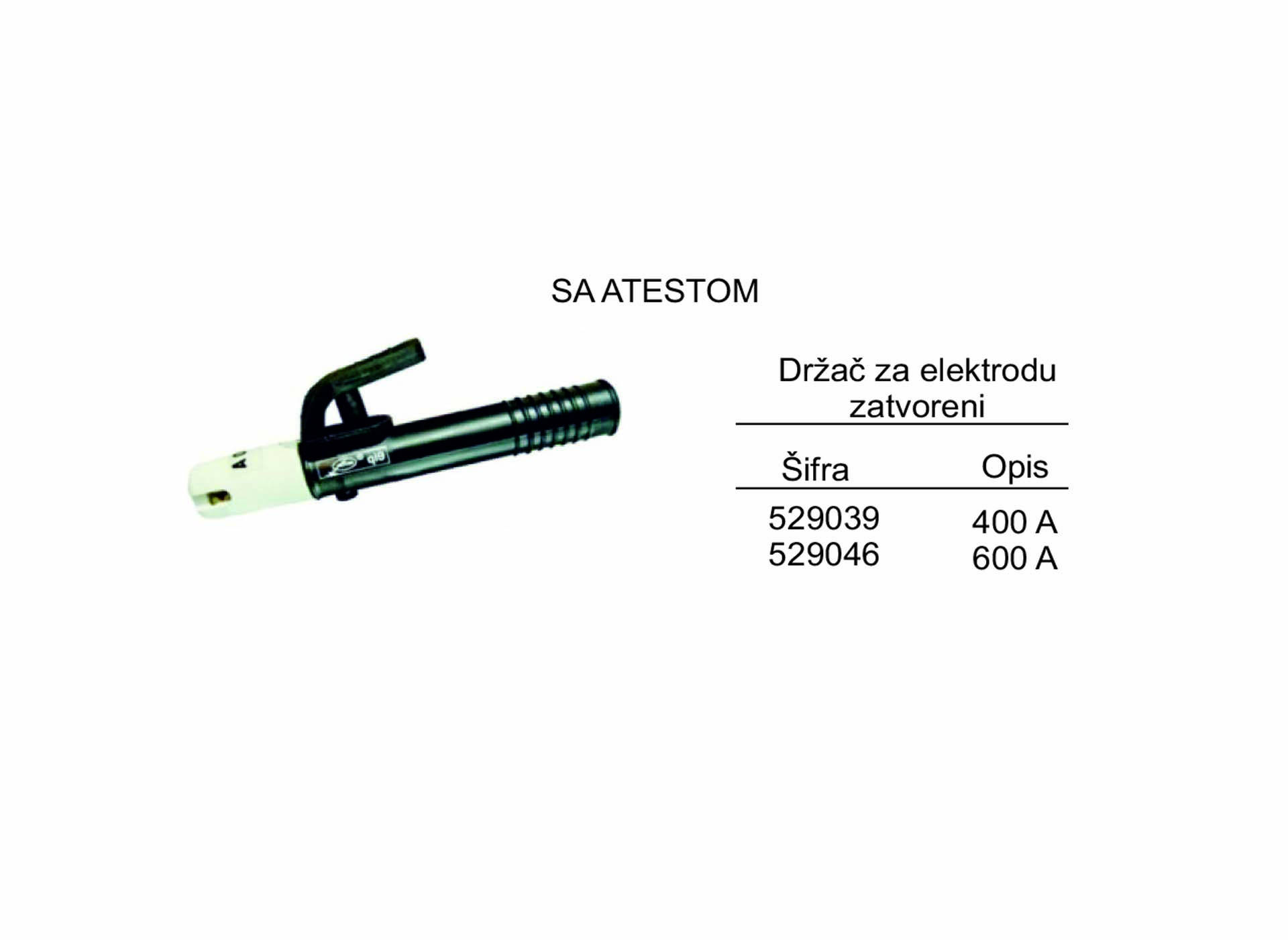 Držač za elektrodu zatvoreni