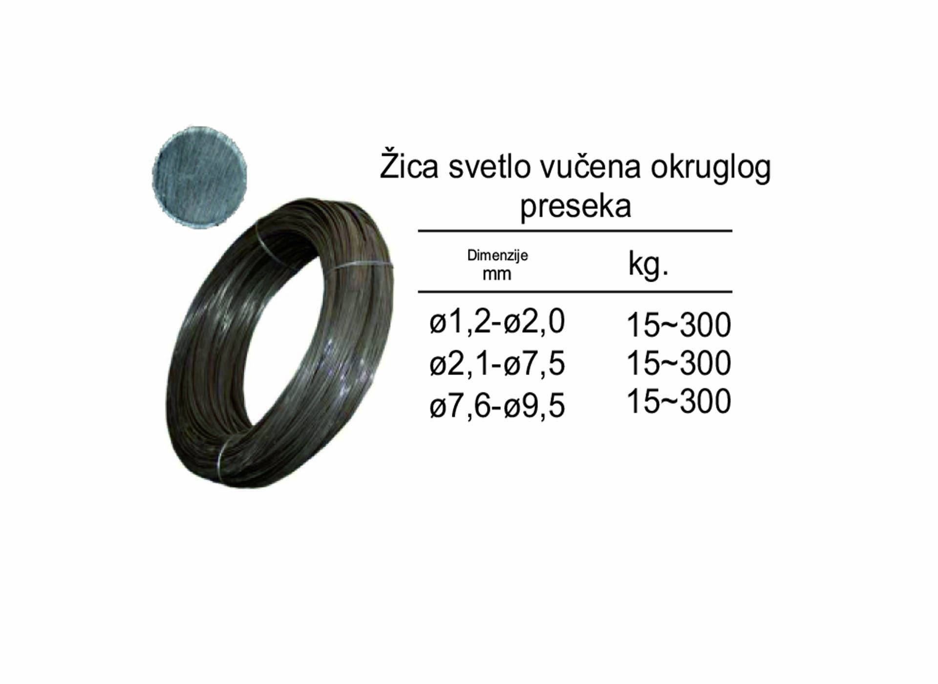Žica  svetlo vučena okruglog preseka